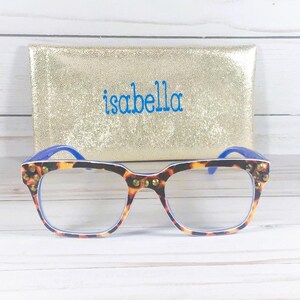 Crystal Readers, Tortoise Print Frame, Personalized Case +1.00 image 1