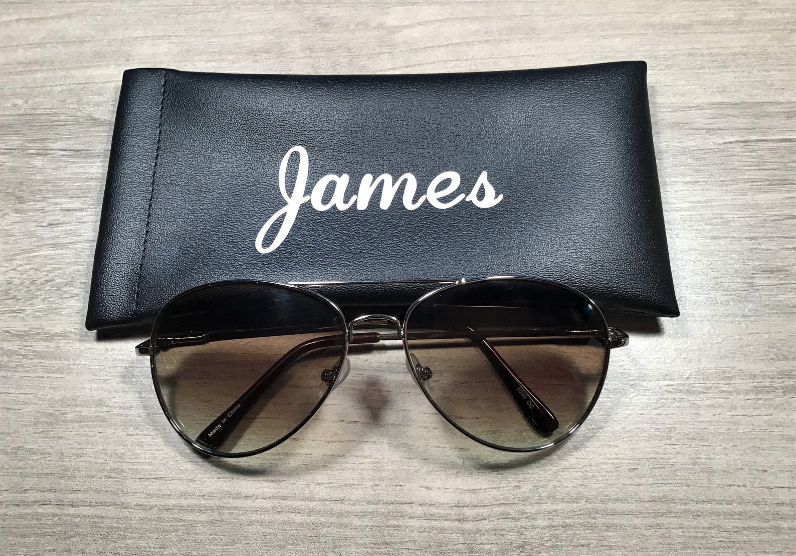 PERSONALIZED ENGRAVED SUNGLASSES. Slightly Larger size for Etsy
