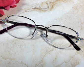 WOMENS READING GLASS with Genuine Crystals for your Mom, yourself, a gift. Free Personalized Case with a Name. +2.50