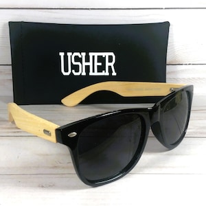 PERSONALIZED BAMBOO SUNGLASSES. For sports activities, birthday gift, wedding gift. Classic and sharp lookin'. image 5