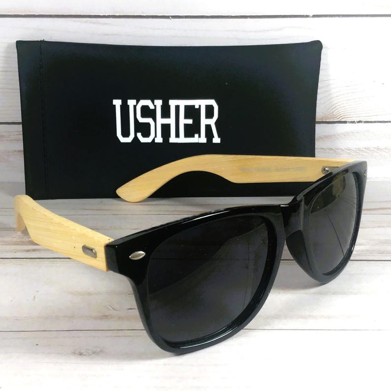 PERSONALIZED BAMBOO SUNGLASSES. For sports activities, birthday gift, wedding gift. Classic and sharp lookin'. image 5