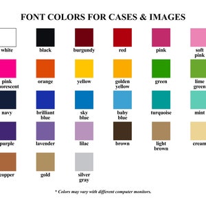 Puede incluir: Un gr&aacute;fico que muestra 20 muestras de color diferentes con sus nombres correspondientes. Los colores incluyen blanco, negro, burdeos, rojo, rosa, rosa suave, rosa fluorescente, naranja, amarillo, amarillo dorado, verde, verde lima, azul marino, azul brillante, azul cielo, azul beb&eacute;, turquesa, menta, morado, lavanda, lila, marr&oacute;n, marr&oacute;n claro, crema, cobre, oro, gris plateado. El texto en la parte inferior del gr&aacute;fico dice "*Los colores pueden variar con diferentes monitores de computadora."