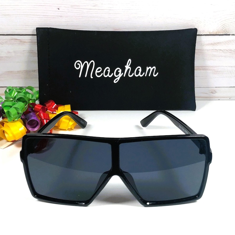 Personalized Kids Sunglasses: Engraved Name, Party Favor Black