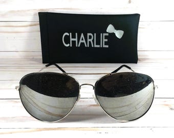 Oversized Sunglasses: Free Engraved Name, Air Force Brand, Unisex.