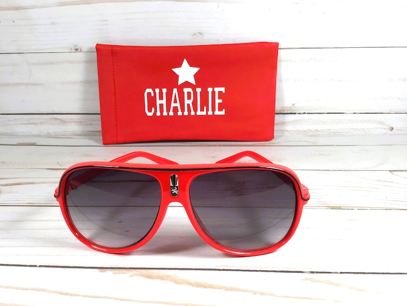 Gafas de sol personalizadas para niños: logotipo de Ferrari, nombre grabado, edad de 1 a 10 años. Red