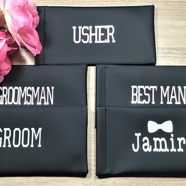 WEDDING FAUX LEATHER Cases. Personalized for your Wedding, a Birthday gift or Office gift. Keep all glasses safe and secure.