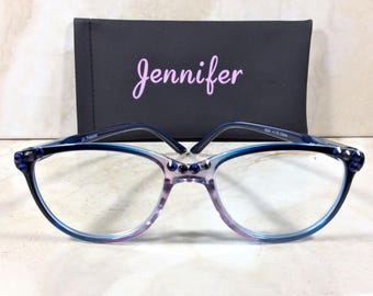 Crystal Reading Glasses +1.75, Personalized Case