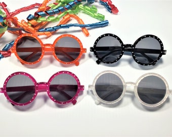 FREE ENGRAVING on ROUND Polka Dot Sunglasses! Flower girl, birthday, party favor, and more.