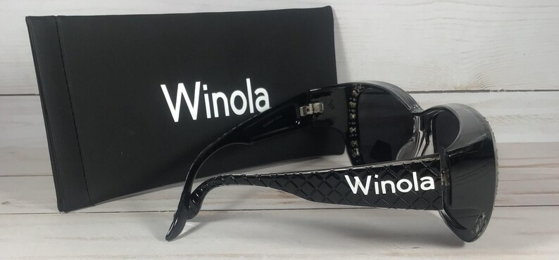 Rhinestone Fit Over Sunglasses: Personalized Engraved Name, Polarized Lenses image 15