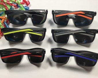 FREE ENGRAVING on All Star XLOOP Sunglasses with Mirror lens. For a Birthday gift, the pool, park, wedding. Age 2 to 6. Name on cases, too!