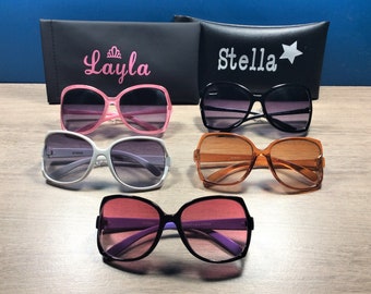 GIRLS PERSONALIZED SUNGLASSES Engraved with Name Free! Birthday, flower girl, party favor,