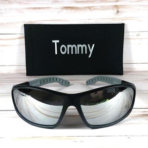 Engraved Mirror Lens Sunglasses: X-Force Sports Sun Protection Grey