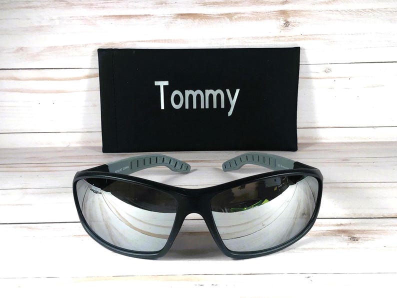 Engraved Mirror Lens Sunglasses: X-Force Sports Sun Protection Grey