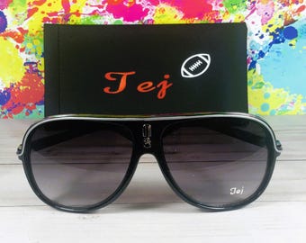 Personalized Kids Sunglasses: Ferrari Logo, Engraved Name, Age 1 to 10.