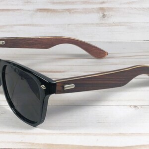 PERSONALIZED BAMBOO SUNGLASSES. For sports activities, birthday gift, wedding gift. Classic and sharp lookin'. image 4