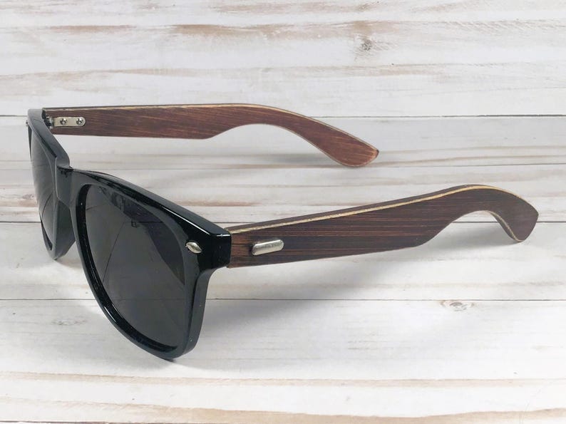 PERSONALIZED BAMBOO SUNGLASSES. For sports activities, birthday gift, wedding gift. Classic and sharp lookin'. image 4