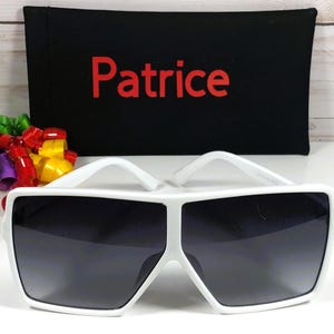 Personalized Kids Sunglasses: Engraved Name, Party Favor White
