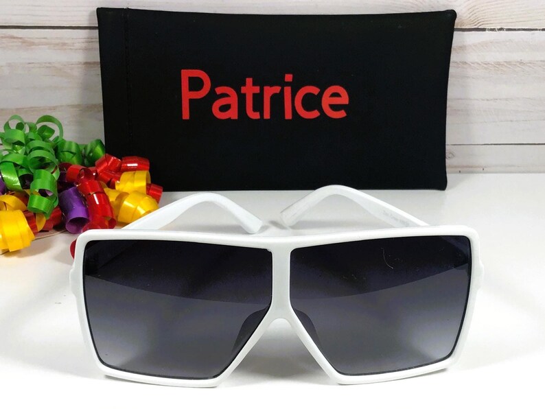 Personalized Kids Sunglasses: Engraved Name, Party Favor White
