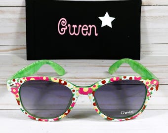 Personalized Flower Sunglasses: Free Engraving, UV Protection