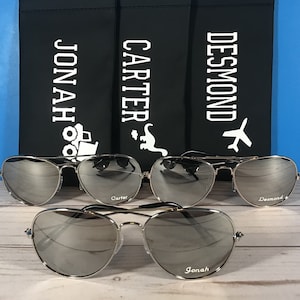 ROCK STAR Sunglasses with FREE Engraving Very cool Mirror lens. Personalized Cases. Sports, Birthday, Party gift. Age 2 to 5. image 2