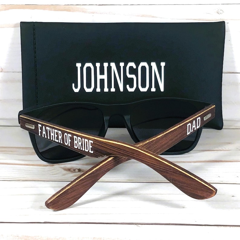 PERSONALIZED BAMBOO SUNGLASSES. For sports activities, birthday gift, wedding gift. Classic and sharp lookin'. image 1