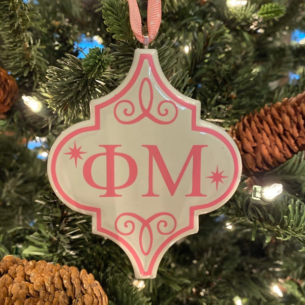 Phi Mu Christmas Ornament