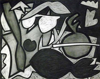 Chestnut Park Number 20 Abstract Charcoal Drawing