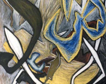 Timpani - Abstract Pastel and Charcoal Drawing