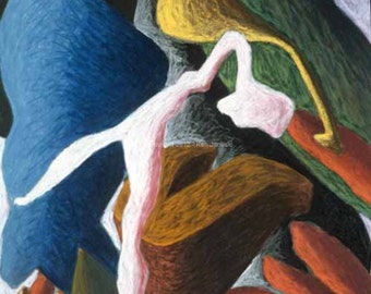 Narcissus Abstract Pastel Drawing