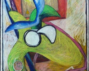 Pigeone In Citta Pastel and Charcoal Drawing