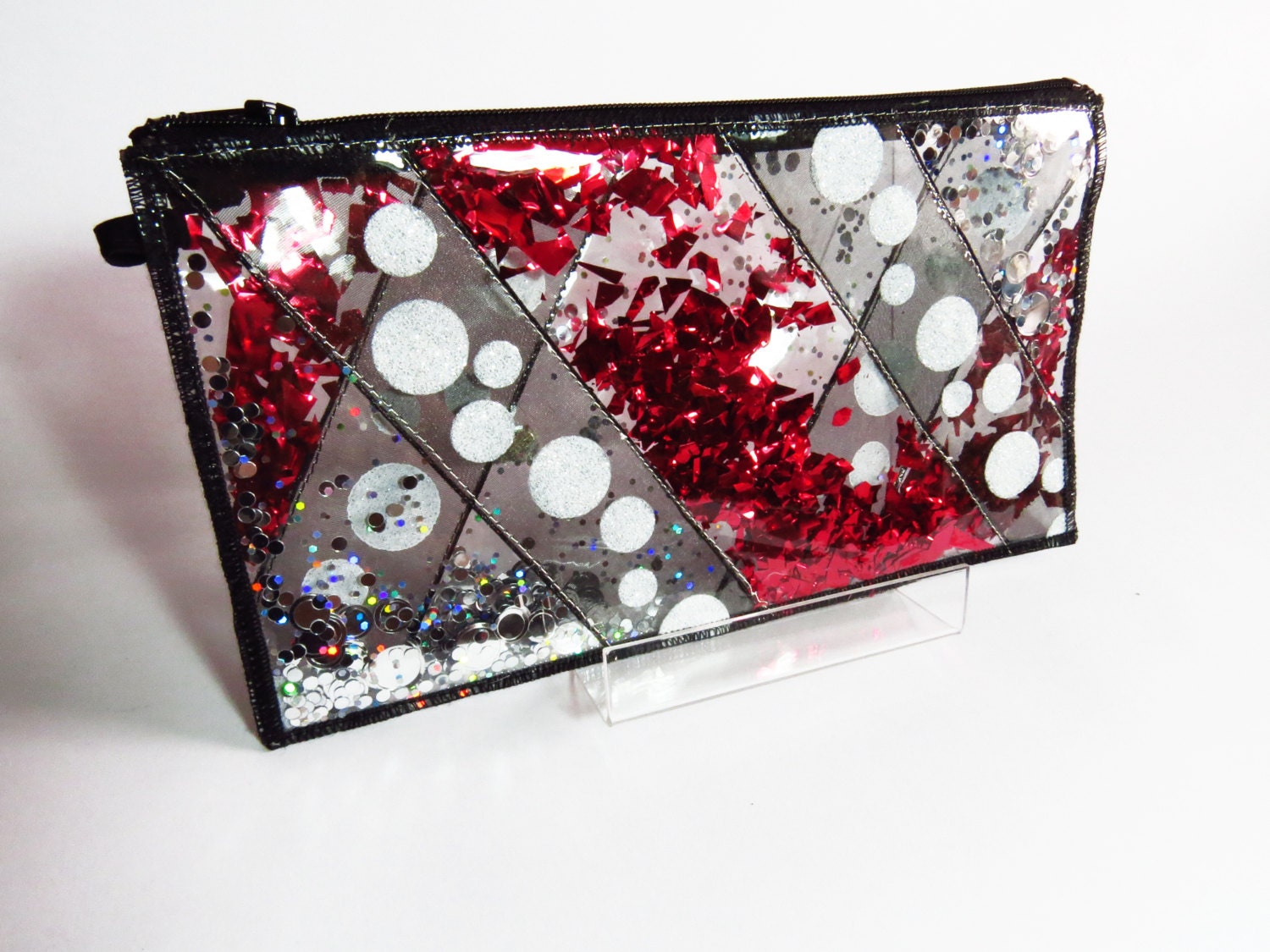 Red Pencil Case Vinyl Cosmetic Bag Unique Gifts Travel Etsy