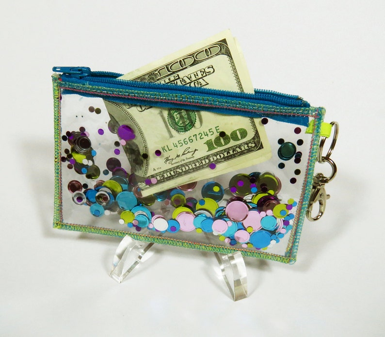 Glitter Coin Purse Credit Card Case ID Keychain Wallet in Etsy