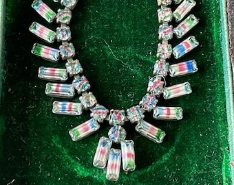 Vintage Iris Glass Necklace
