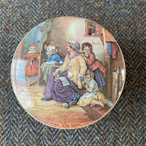 Victorian Prattware Pictorial Lidded Pot - Hide and Seek