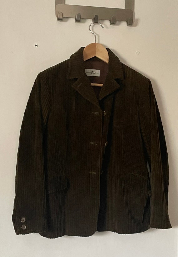 Vintage 1990s Romeo Gigli Brown Whale Cord Jacket - image 4