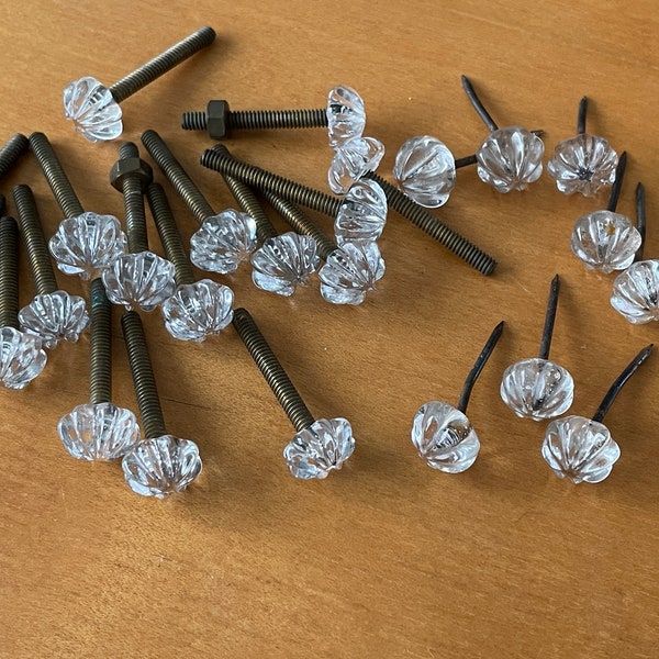 Genuine Replacement Murano Glass Flower Head Threaded Nuts for Barovier and Toso Chandelier plus Genuine Murano Glass Headed Nails