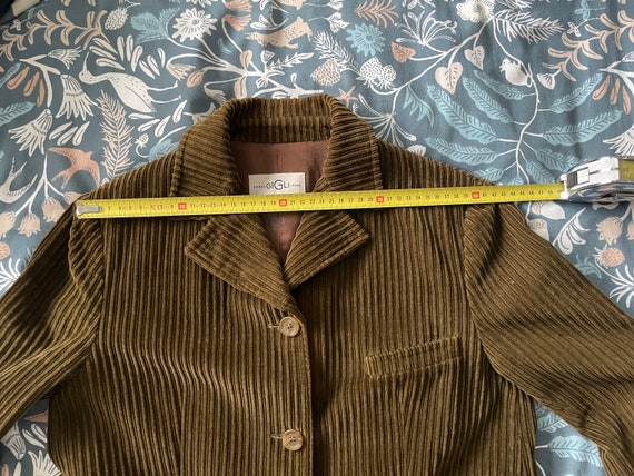 Vintage 1990s Romeo Gigli Brown Whale Cord Jacket - image 9