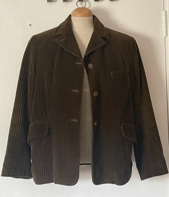 Vintage 1990s Romeo Gigli Brown Whale Cord Jacket - image 2