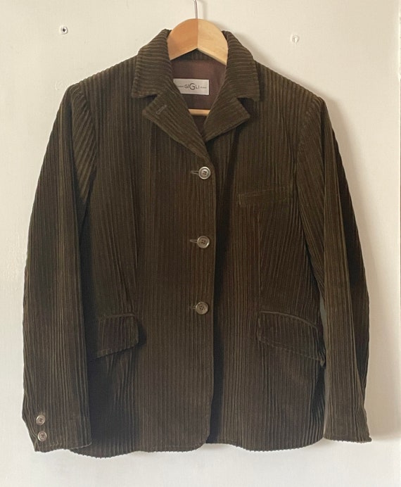 Vintage 1990s Romeo Gigli Brown Whale Cord Jacket - image 1