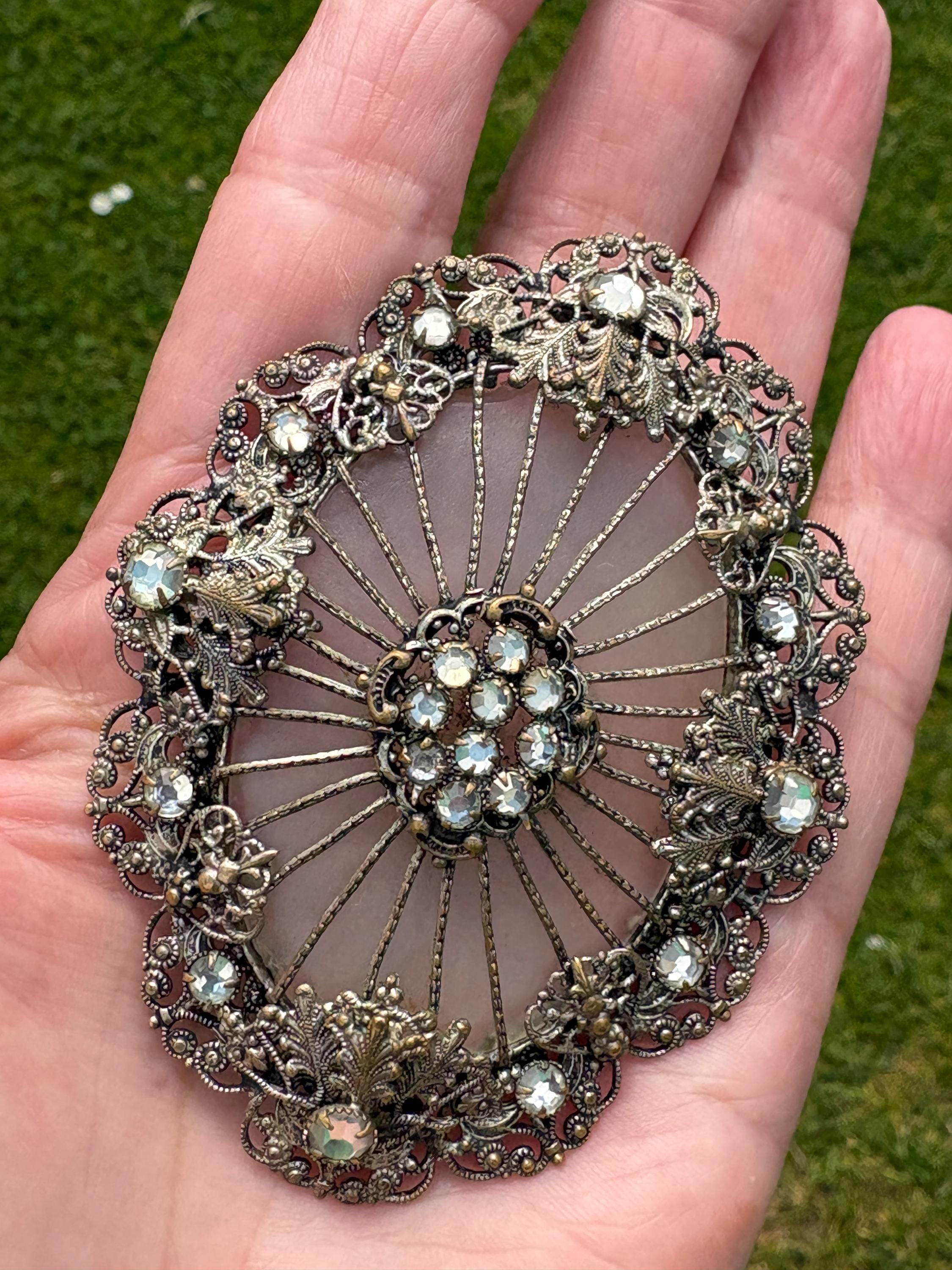 Filigree brooch antique - Etsy 日本