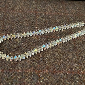Beautiful Vintage Aurora Borealis Glass Beaded Necklace - Beautiful Rainbow Colours - Conical Faceted Beads