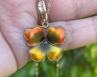 1970's made in Norway pansy pendant Vintage 1970's made in Norway
