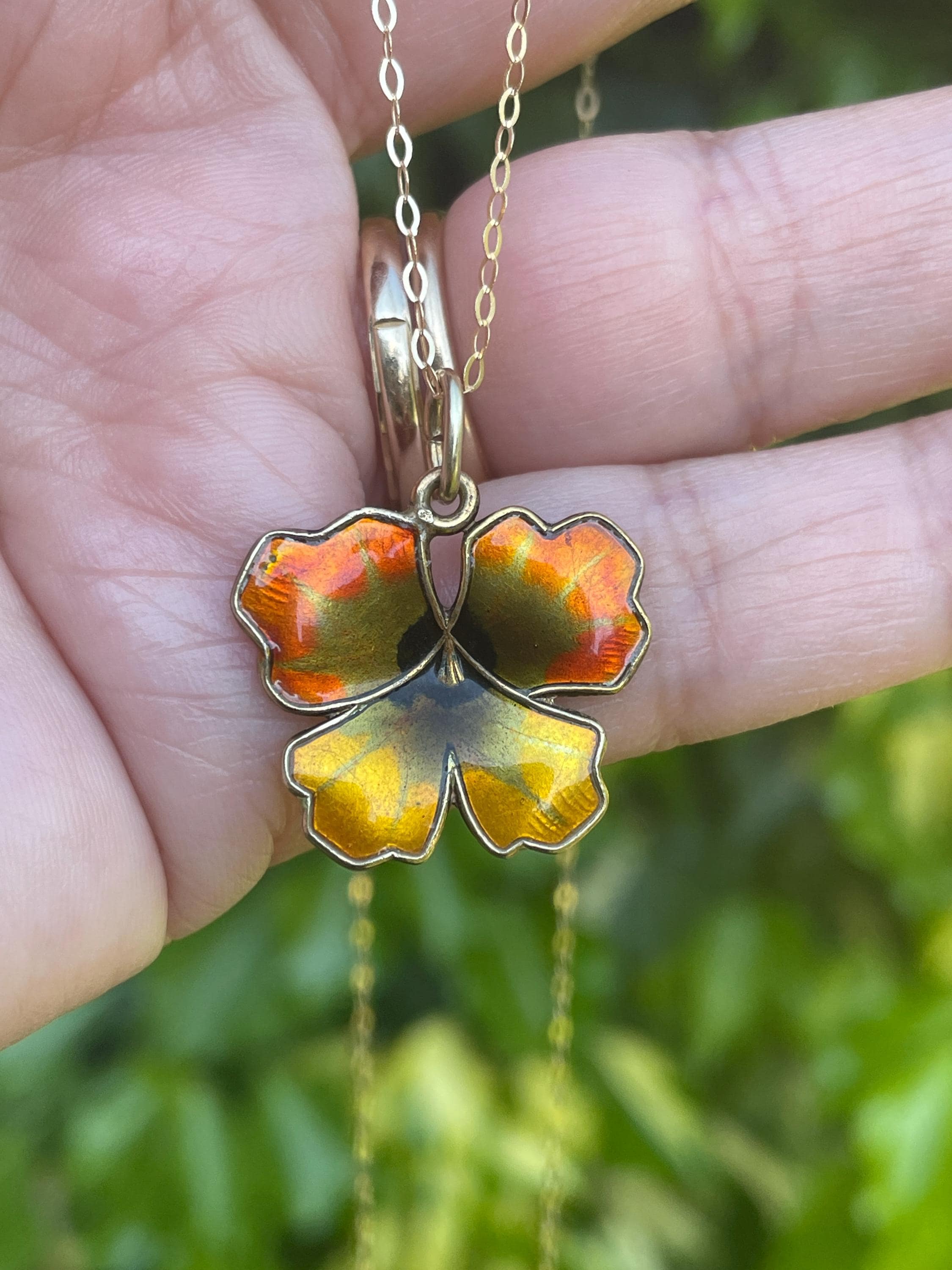 1970’s made in Norway　pansy pendant Vintage 1970's made in Norway silver enamel blue pansy