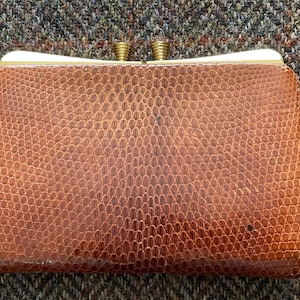 Vintage Reptile Skin Geldbörse - Kiss Clay. -Vergoldeter Rahmen