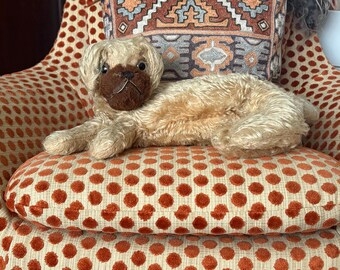 アンティークの犬型パジャマホルダー、愛らしいポメラニアン、毛皮 