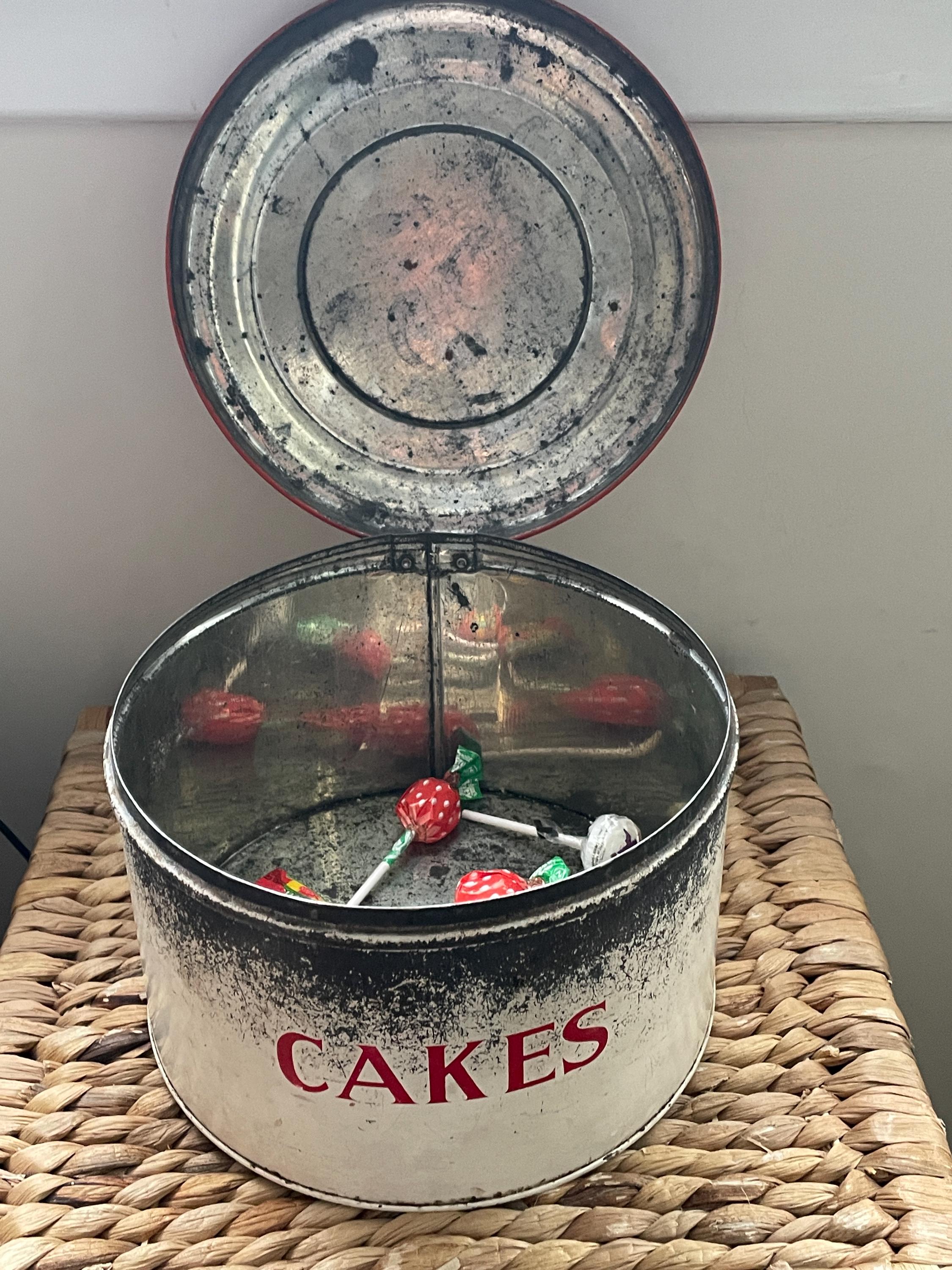 Vintage Tala Red and Cream Cake Tin With Hinged Lid - Etsy