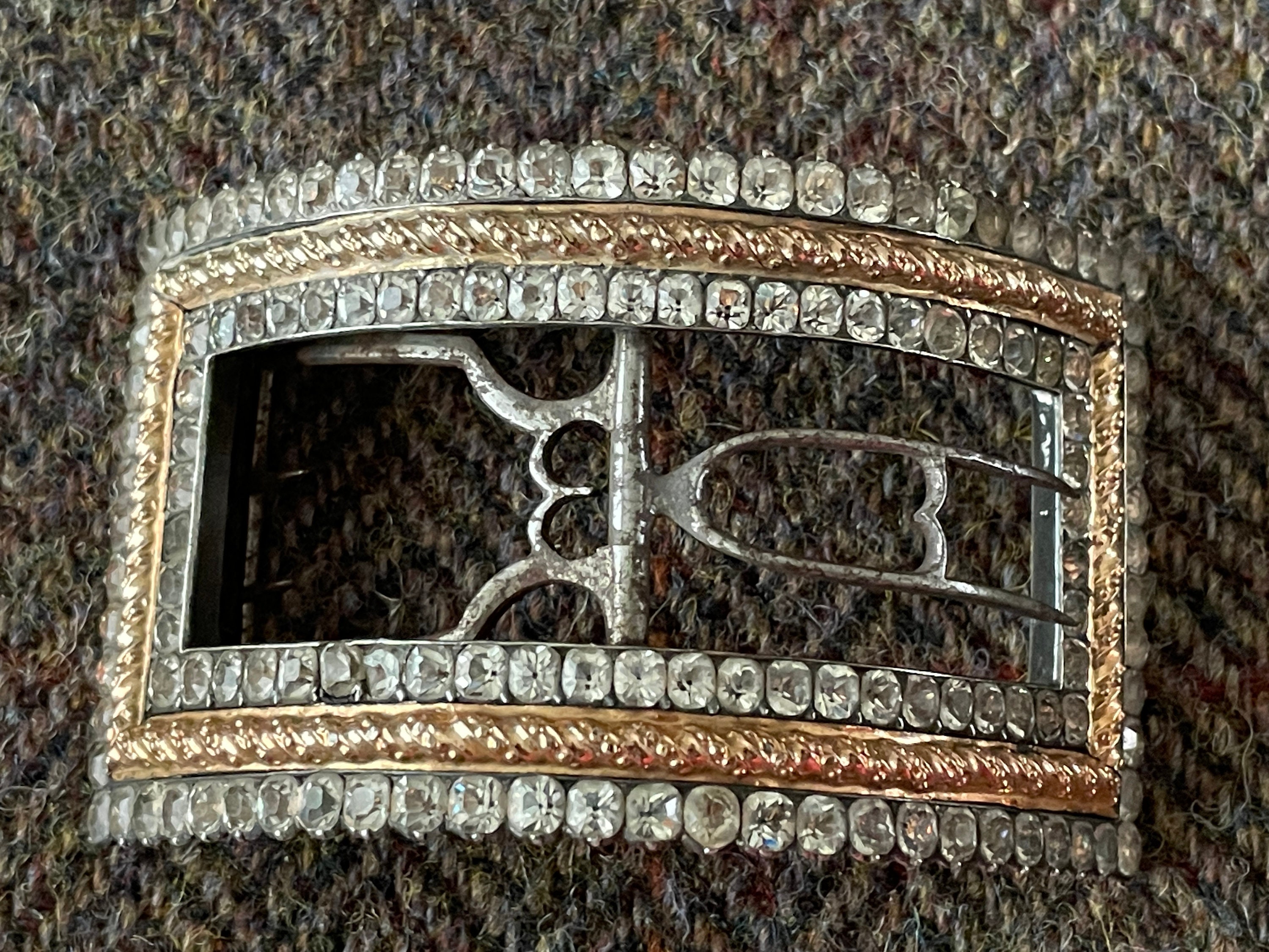 Vintage Gegorian Paste Stone Black Dot‎ Buckle Original Georgian Black Dot Paste Lace Pin – Fetheray main image 3