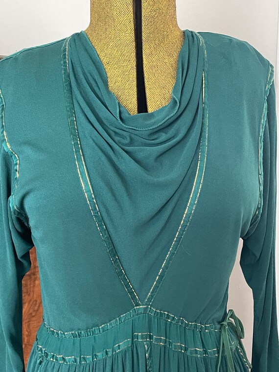 Vintage Janice Wainwright 1970s does 1920s Green … - image 7