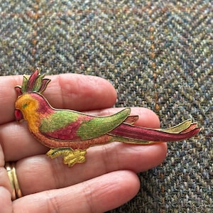Vintage Enamelled Bird Brooch