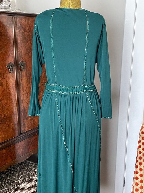 Vintage Janice Wainwright 1970s does 1920s Green … - image 3